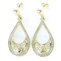 JOYERIA ACERO PENDIENTES DORADOS GRANDES