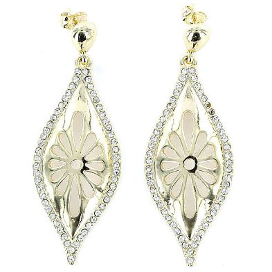 JOYERIA ACERO PENDIENTES DORADOS GRANDES