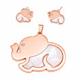 JOYERIA ACERO CONJUNTO ELEFANTE NACAR
