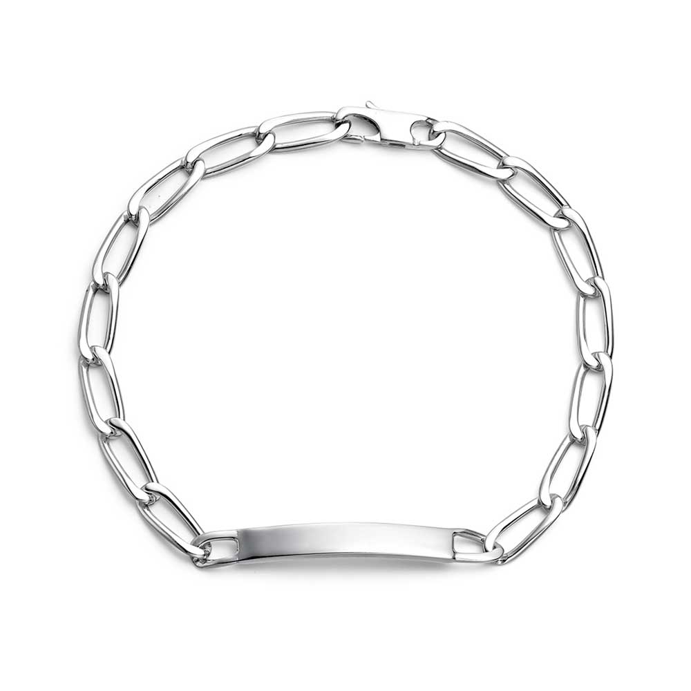PULSERA PLATA MALLA ALARG 5 CIRCONITAS