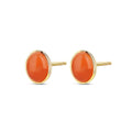 PENDIENTES PLATA CHAPADO OVAL ROJO