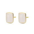 PENDIENTES PLATA CHAPADO PIEDRA BLANC