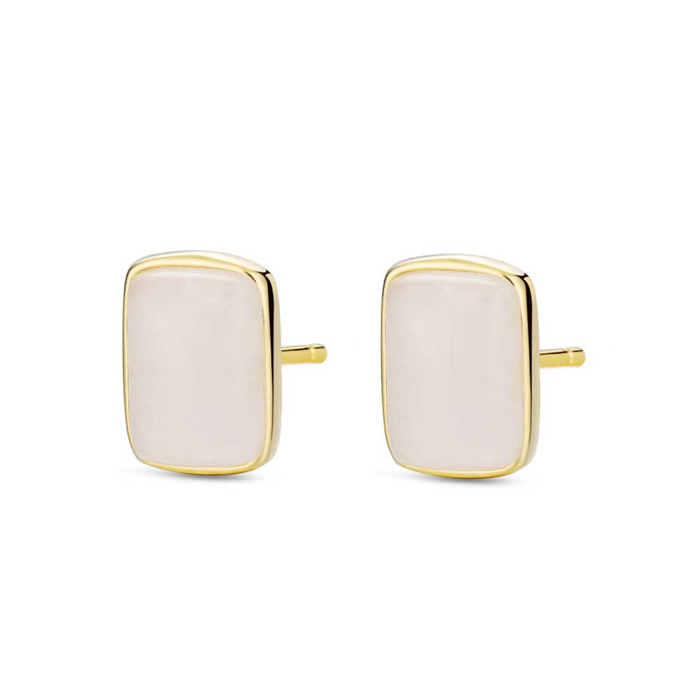 PENDIENTES PLATA CHAPADO PIEDRA BLANC