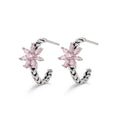 PENDIENTES PLATA FLOR CIRCONITAS ROS