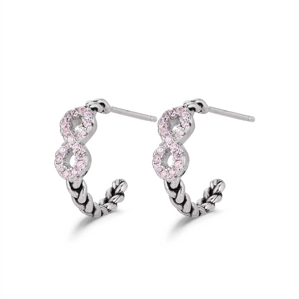 PENDIENTES PLATA CRIOLLA INFINITO ROSA