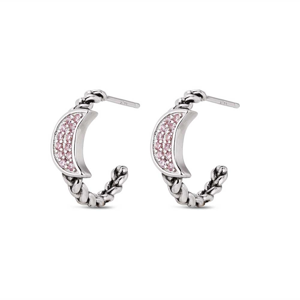 PENDIENTES PLATA MEDIA CRIOLLA LUNA