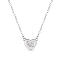 Collar de plata rodiado corazón con perr