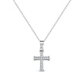 Colgante con cadena de plata rodiado cruz