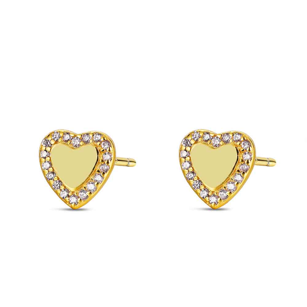 PENDIENTES PLATA CHAPADO CORAZON CIR