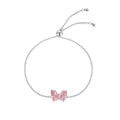 PULSERA PLATA MARIPOSA PIEDRA ROSA