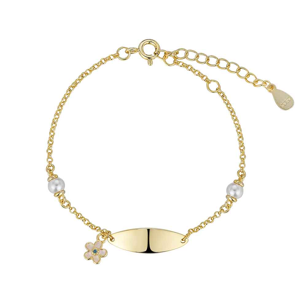 NOMEOLVIDES PLATA INFANTIL PERLA FLOR