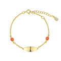 PULSERA PLATA CHAPADA 2 BOLAS CORAL