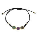 PULSERA PLATA MACRAME 3 PIEDRAS NATURALES