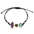 PULSERA PLATA MACRAME PIEDRA LILA ALARGADA