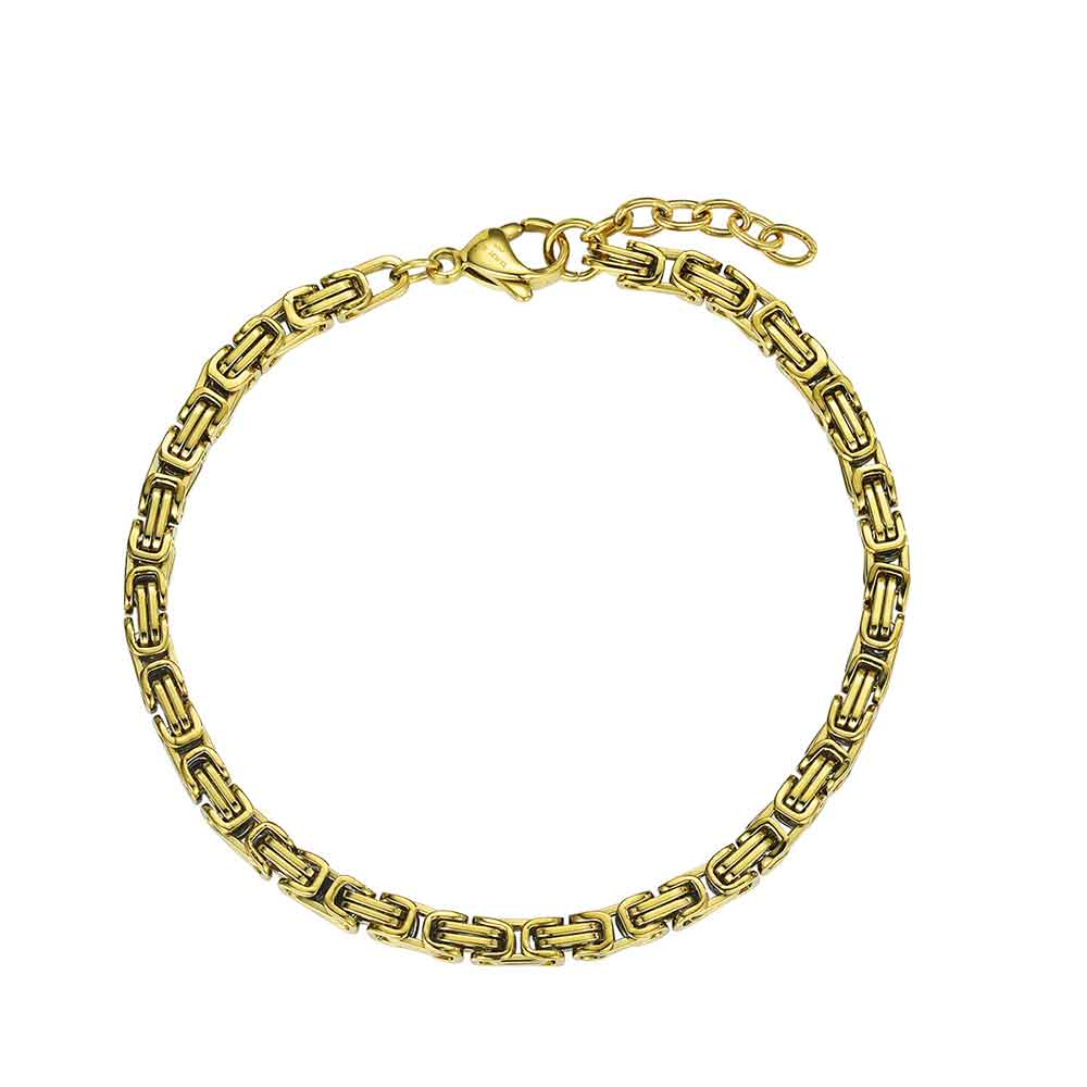 JOYERIA ACERO PULSERA CHAPADA CUADRADA