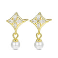 PENDIENTES PLATA CHAPADOS ROMBO CIR PERL