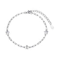 PULSERA PLATA MALLA ALARGADA 4 ESTRELLAS
