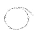 PULSERA PLATA 4 CORAZONES MALLA ALARGADA