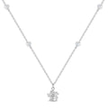 GARGANTILLA PLATA FLOR PEQUE PAVE CIR