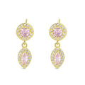 PENDIENTES PLATA PIÑON CIR ROSA I CIR BL