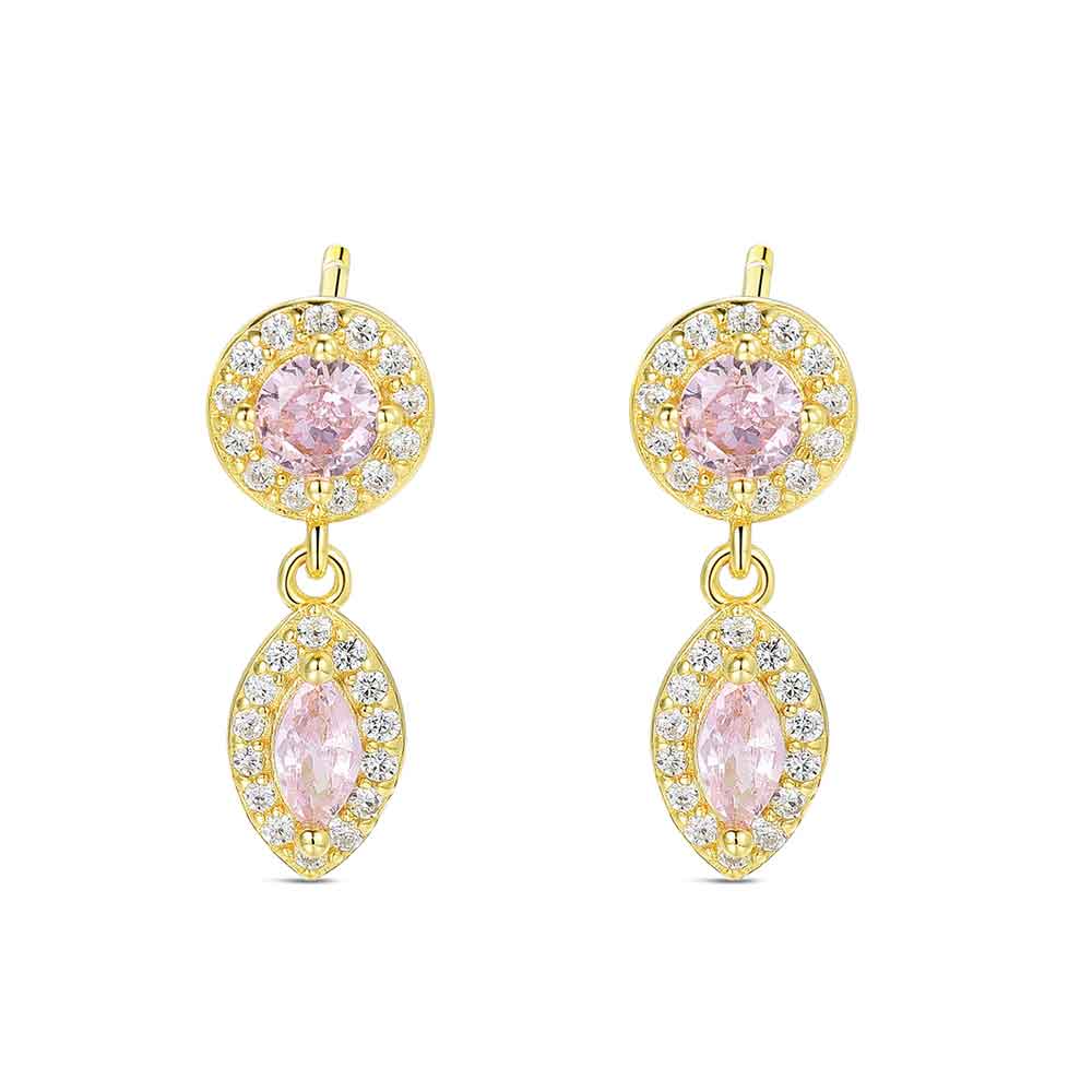 PENDIENTES PLATA PIÑON CIR ROSA I CIR BL