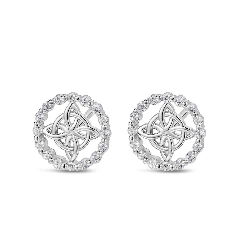 PENDIENTES PLATA NUDO BRUJA TROQUE CIR