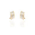 PENDIENTES ORO 9 K PLANOS 3 LINEAS BICO