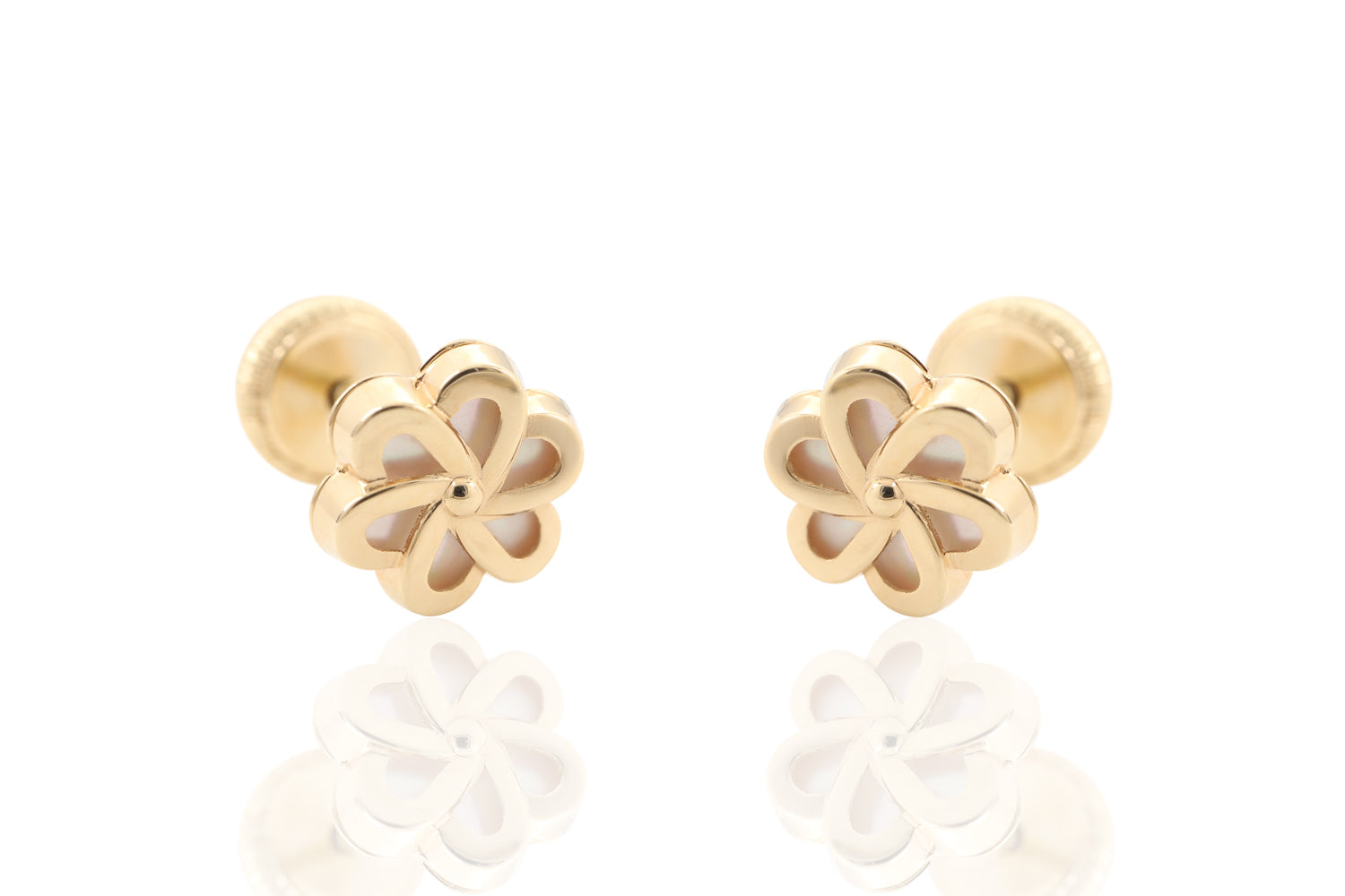 PENDIENTES BEBE 9 KTES FLOR NACAR 9K
