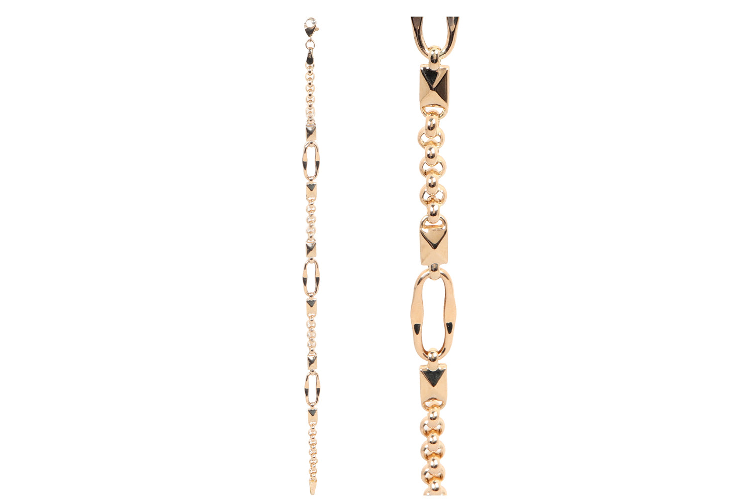 PULSERA ORO ROLO Y MALLA RECTNGULAR