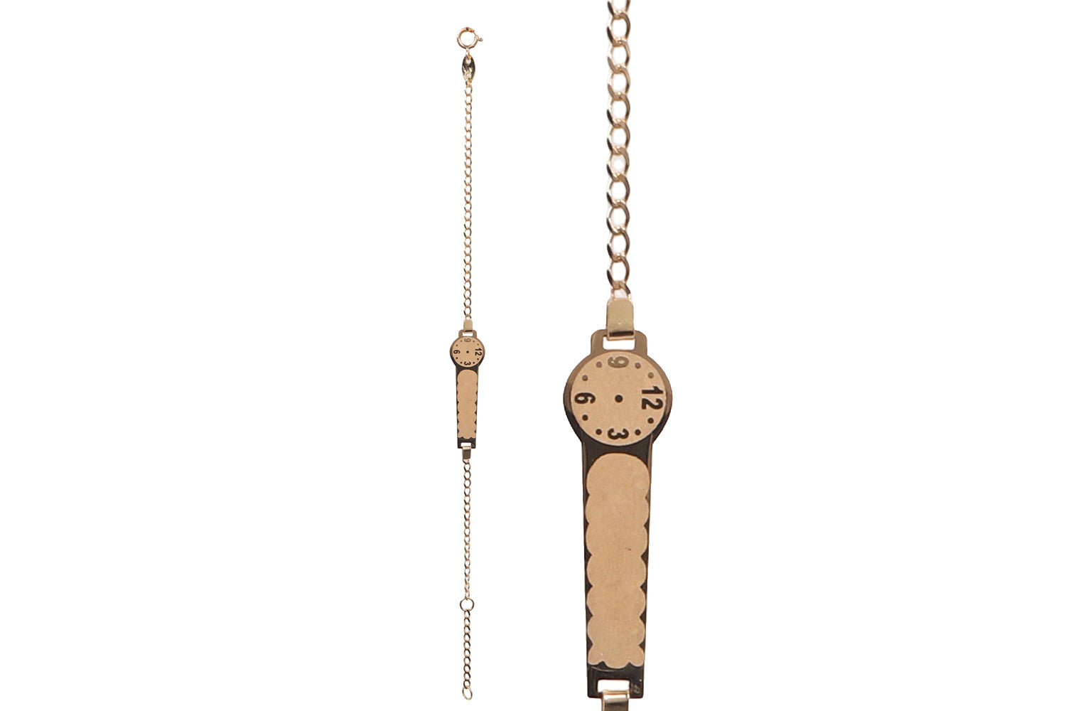 PULSERA BEBE 9 KTES RELOJ MALLA BARRITA