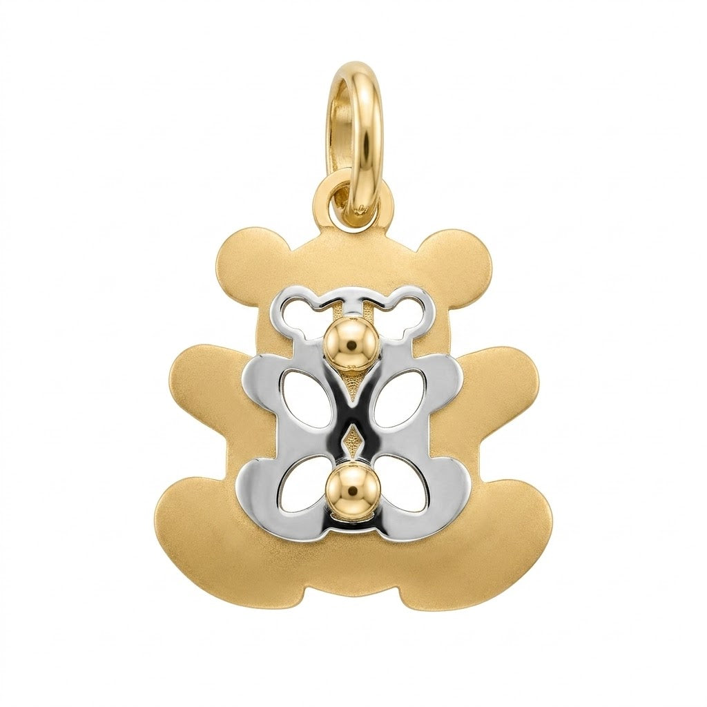 COLGANTE ORO 18 KTES, OSO MATIZADO 22 MM