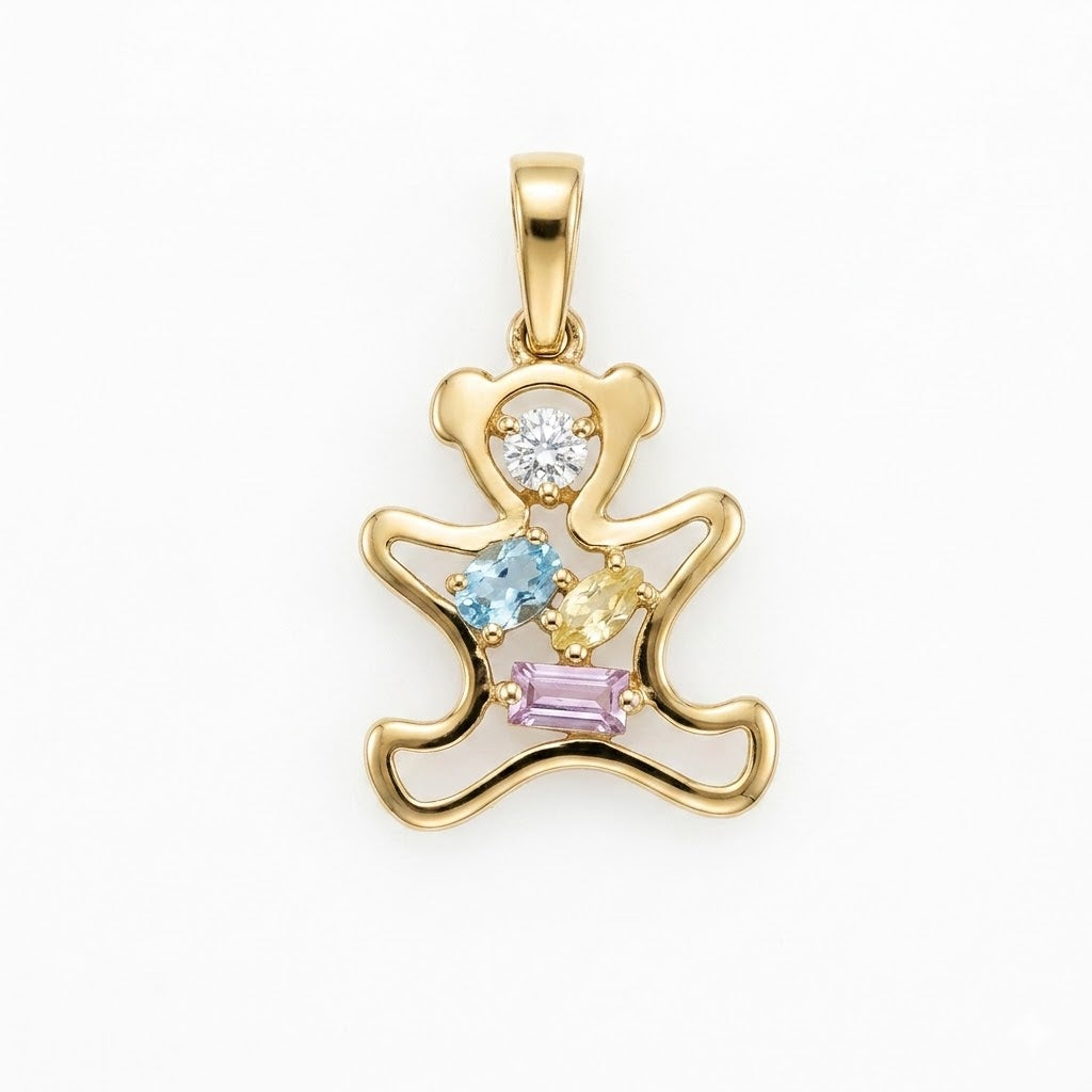 COLGANTE ORO 18 KTES, CIRCONITA COLORES
