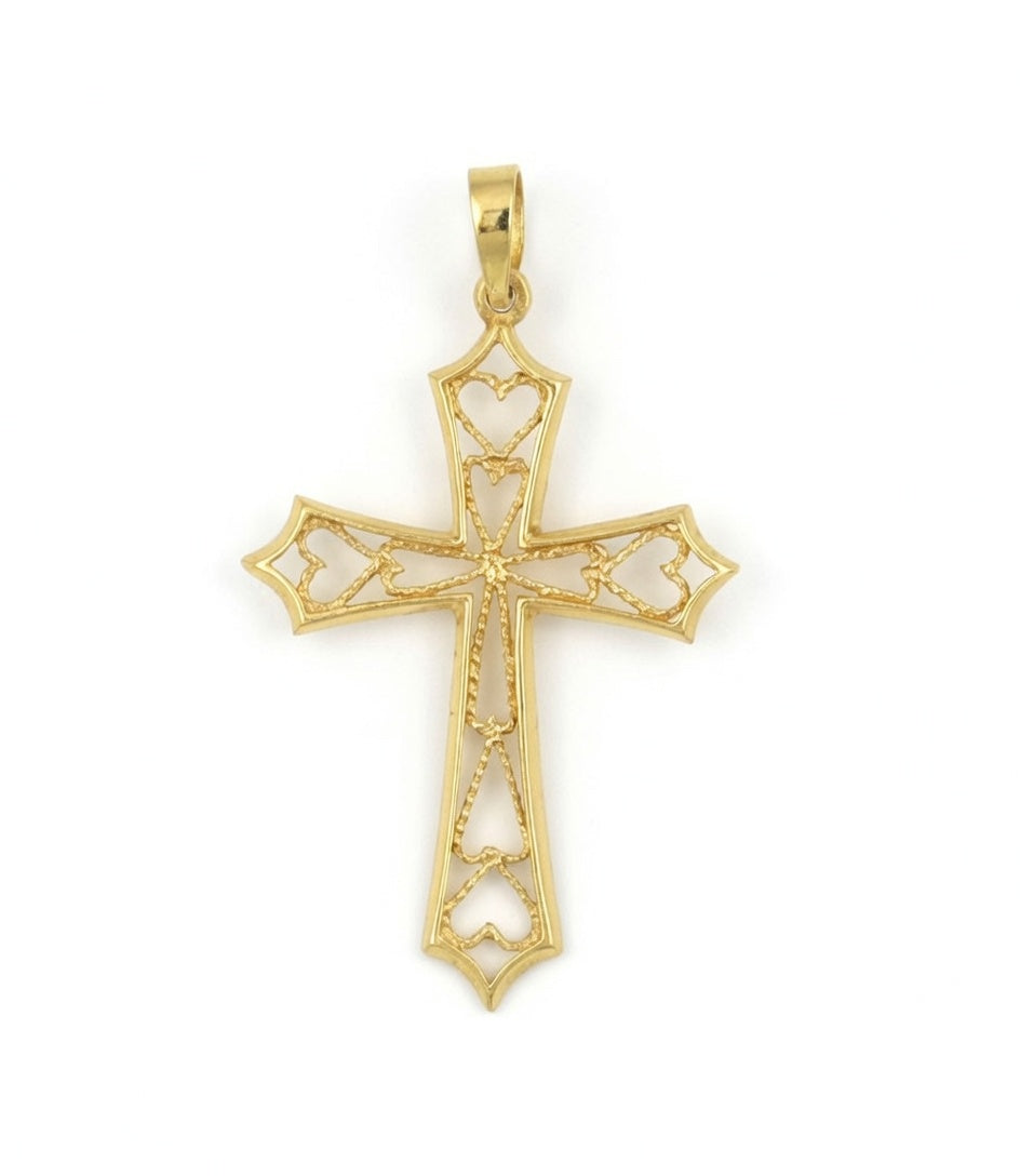 Cruz de Oro 18kt Plana Calada
