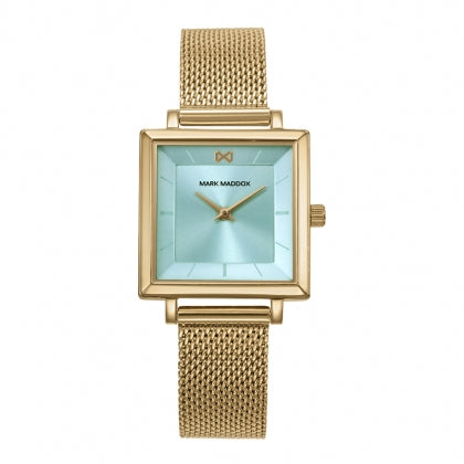 Reloj Mark Maddox mujer clásico acero IP dorado esfera celeste - MM1027-67
