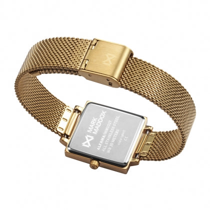 Reloj Mark Maddox mujer clásico acero IP dorado esfera celeste - MM1027-67