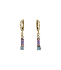 PENDIENTES ORO 18 KTES, CIRCONTAS COLORES, CIERRE PRESION