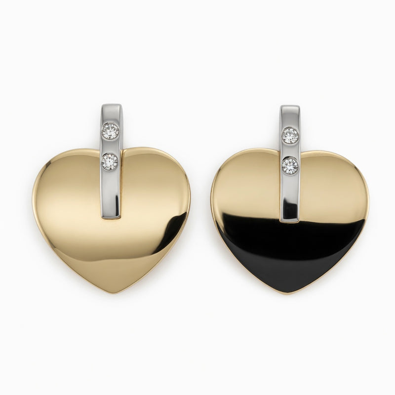 PENDIENTES ORO 18 KTES CON DIAMANTES EN FORMA CORAZON