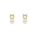 PENDIENTES BEBE ORO, ROSCA, PERLA FINA