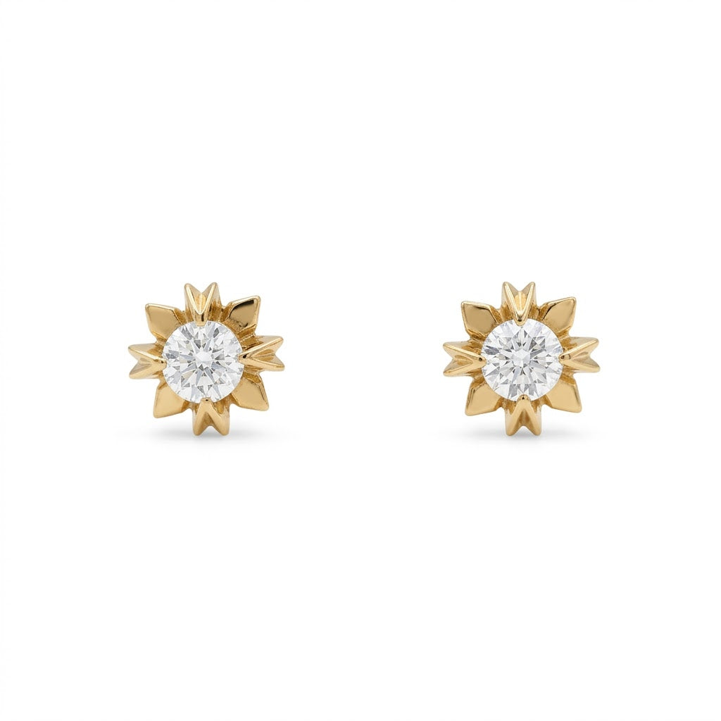 PENDIENTES ORO DE DIAMANTES 18 KTS PARA MUJER