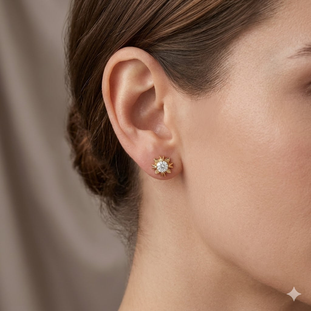 PENDIENTES ORO DE DIAMANTES 18 KTS PARA MUJER