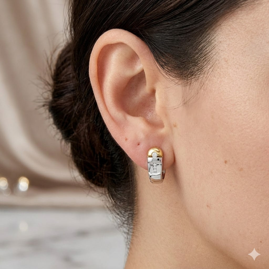 PENDIENTES ORO 18 KTES, DIAMANTES