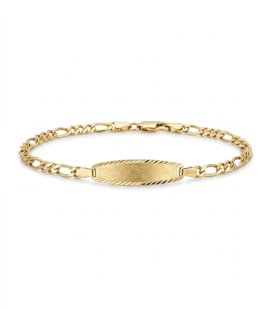 PULSERA ORO 9 KTS, 3X1 PLACA LISA