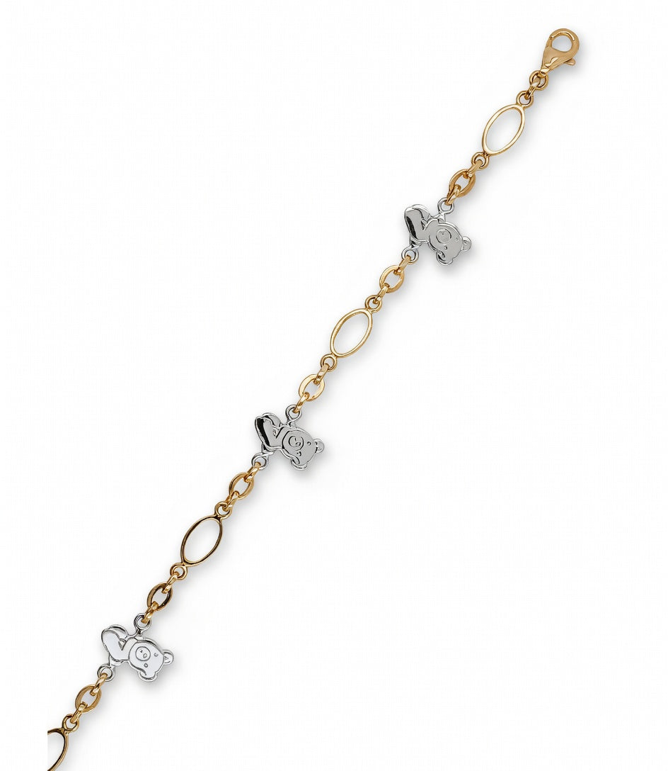 PULSERA ORO 18 K MACIZA OSOS ORO BLANCO
