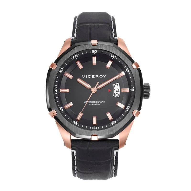 Reloj Viceroy hombre Magnum esfera negra oro rosa - 46831-57