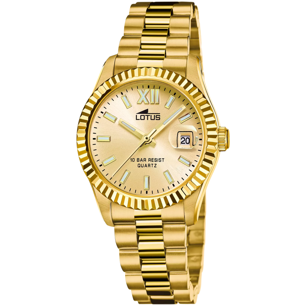 Reloj Lotus mujer lujo  esfera beige champán y circonitas Ref. 18932/2
