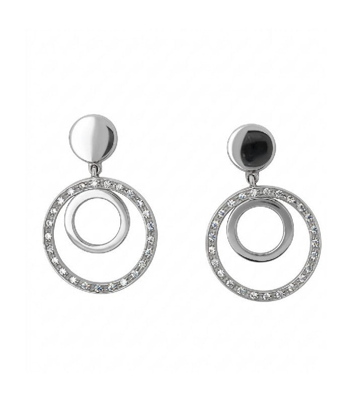 Arracades Or Blanc 18kt i Zirconites