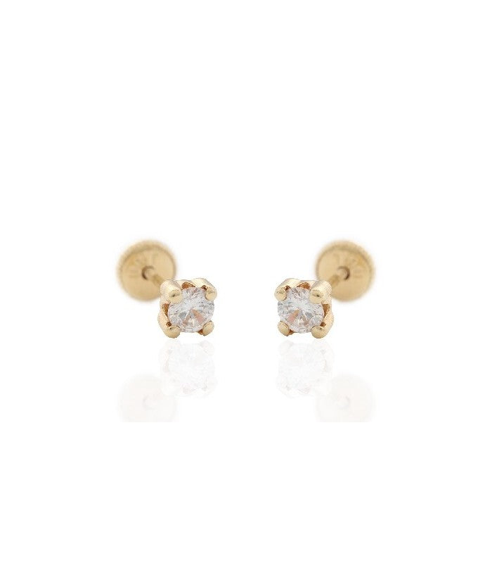 PENDIENTES ORO BEBE CIR CUADRADA GRAPAS ORO 18 Ktes