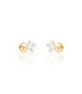 PENDIENTES 18 KTES CIRCONITA CUADRADA