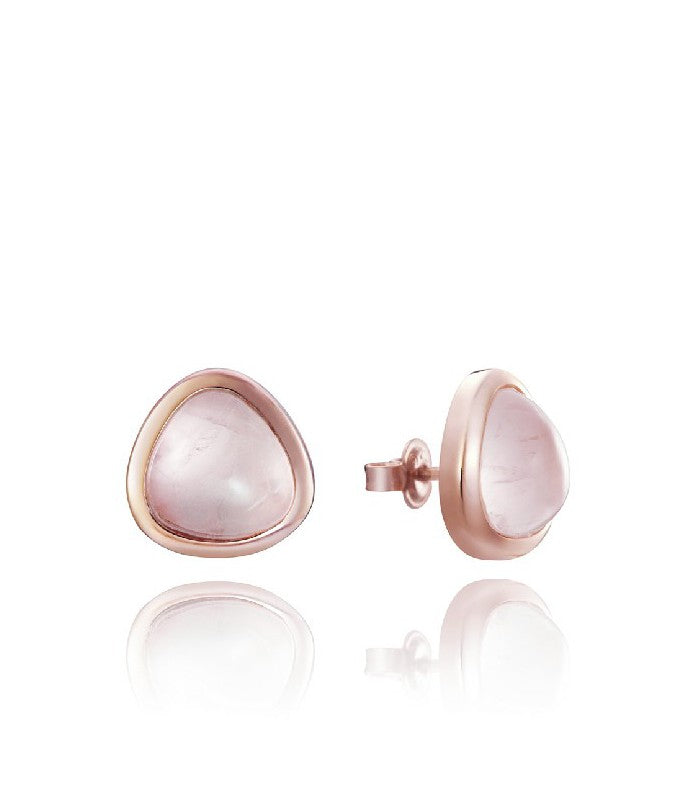 ARRACADES PLATA XAPADA PEDRA QUARS ROSA