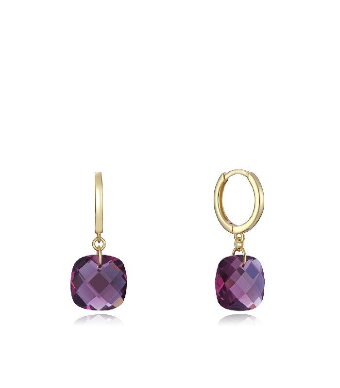 PENDIENTES PLATA DE LEY CHAPADO CRISTA LILA